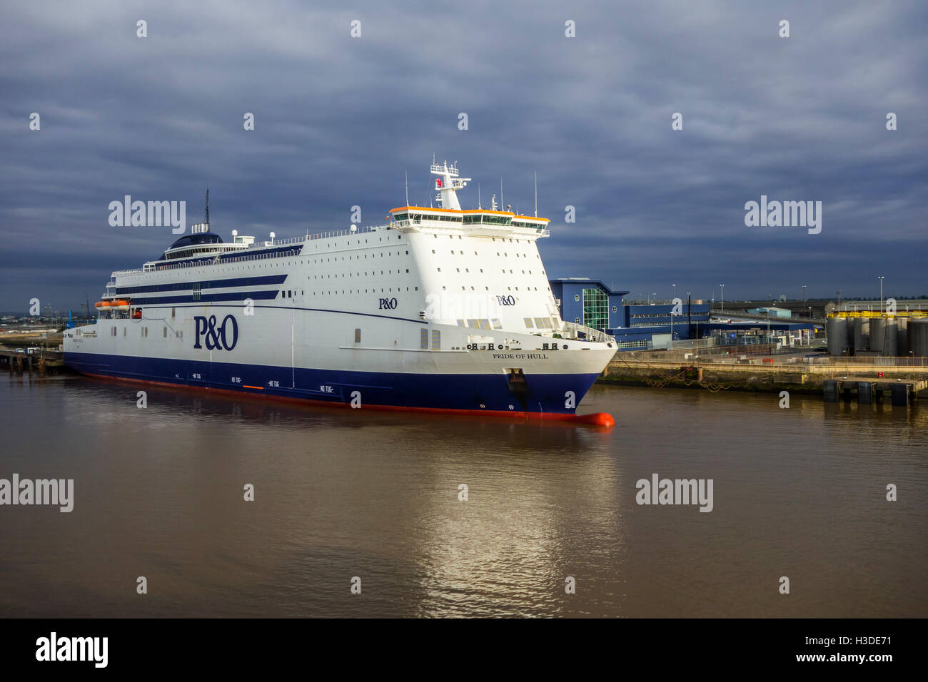 MS orgoglio di Hull, P&O North Sea Ferries merci e passeggeri roll-on/roll-off nave nel porto di Kingston upon Hull, England, Regno Unito Foto Stock