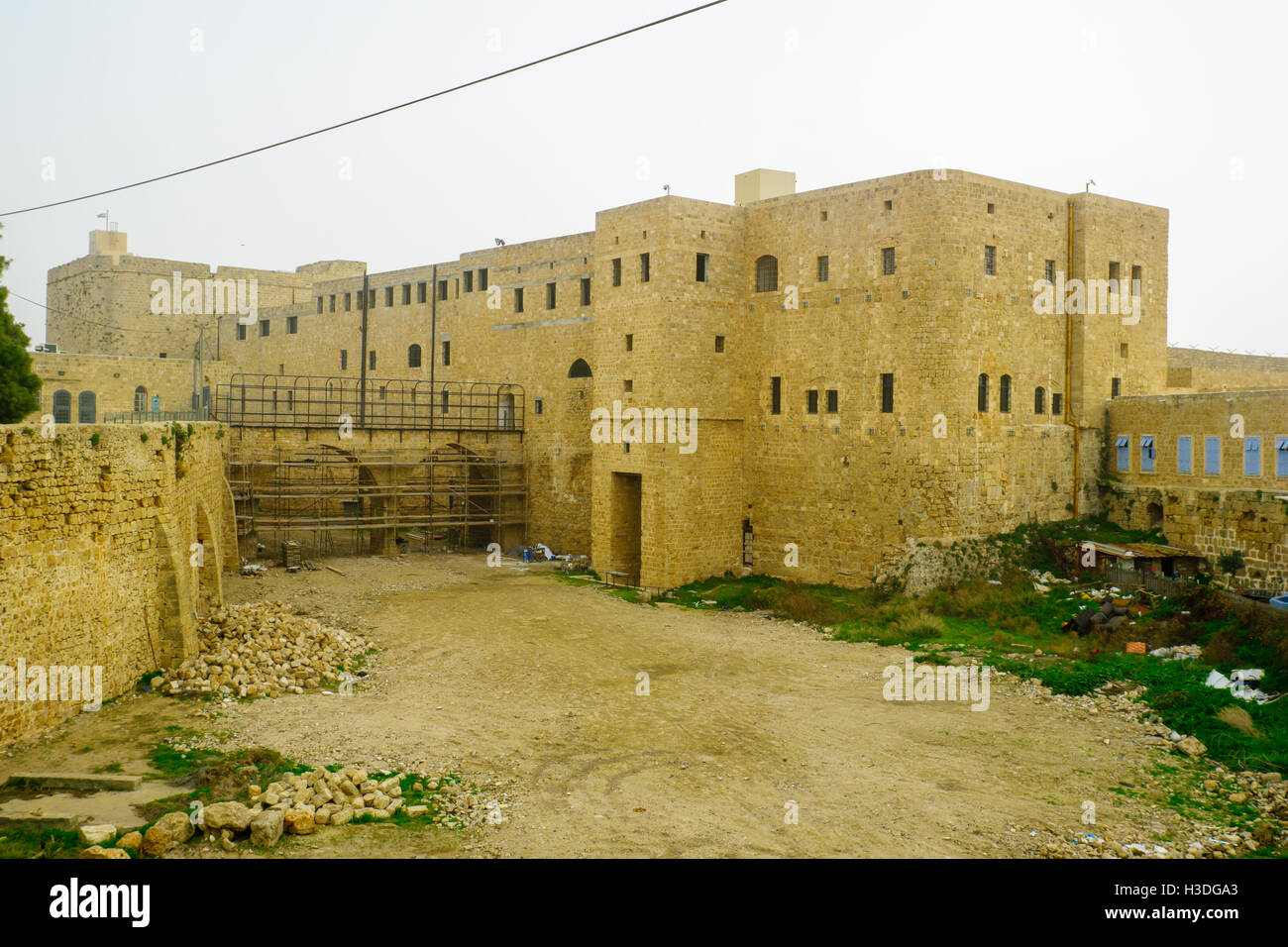 La vecchia prigione britannica edificio, ora un museo, in acri, Israele Foto Stock