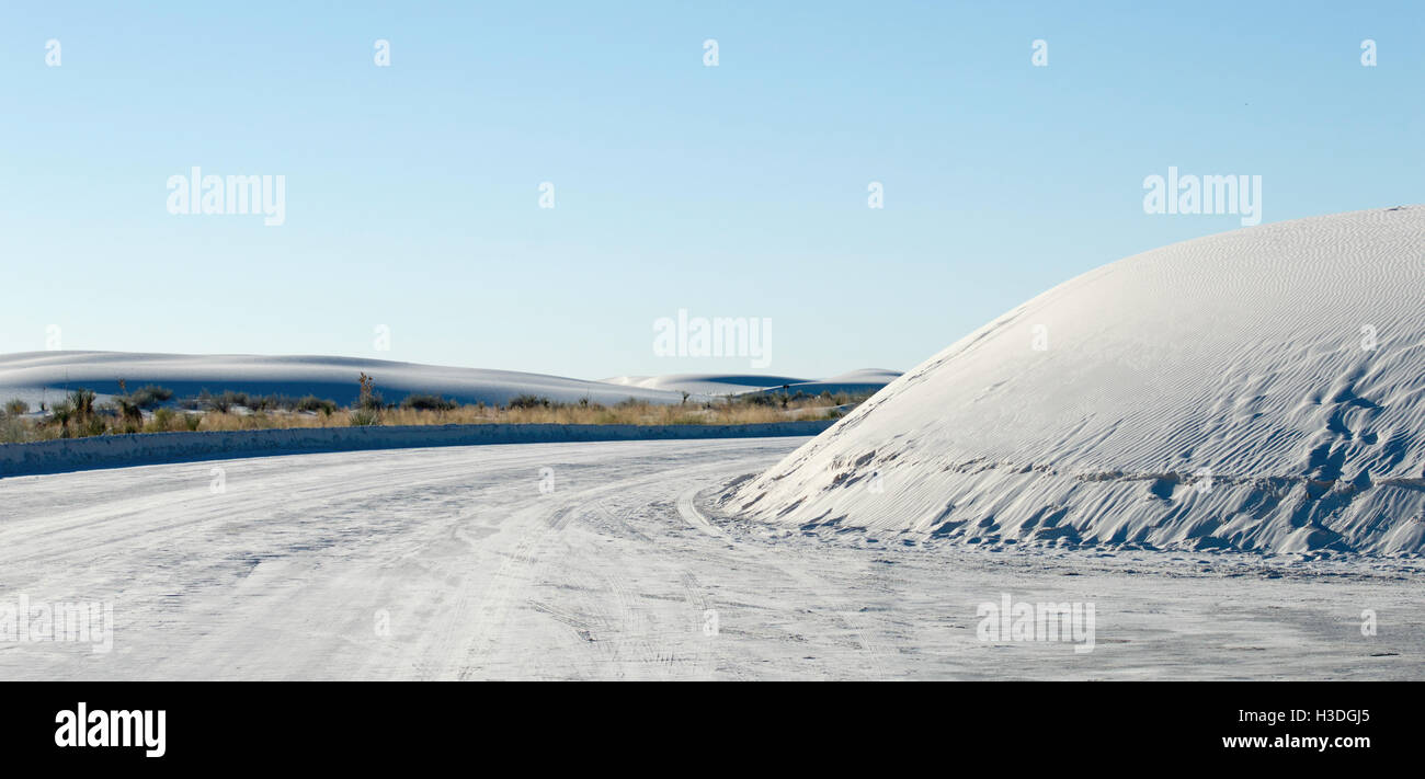 Vista delle dune di gesso a White Sands National Monument in New Mexico Foto Stock
