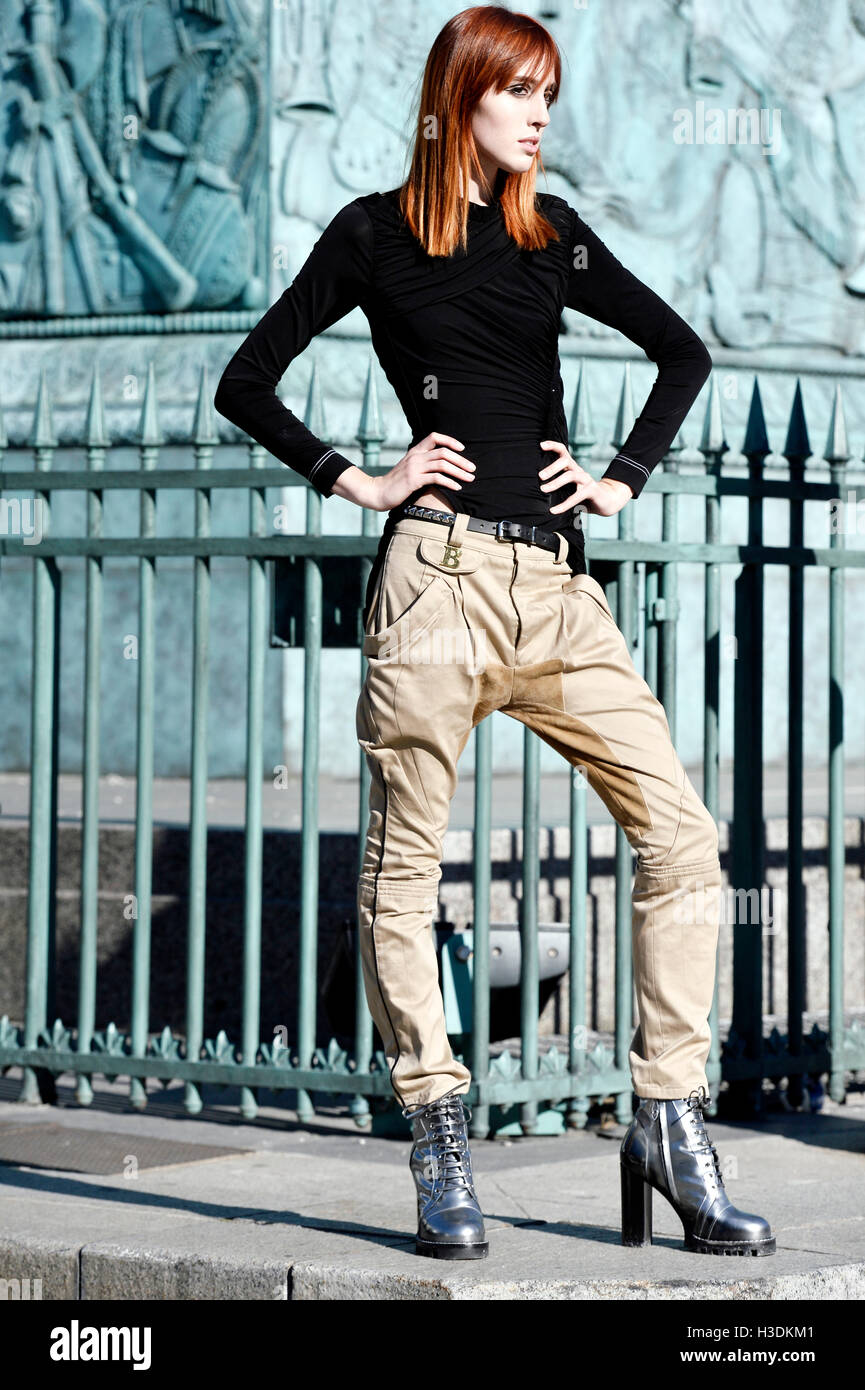 Teddy Quinlivan al di fuori di Louis Vuitton show, 5 ottobre 2016 Settimana della moda di Parigi pronto a indossare la Primavera/Estate 2017 Place Vendôme - Parigi 1er - Francia Foto Stock