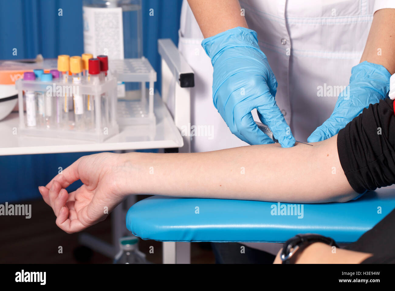 Una medicina e salute, i campioni di sangue per analisi Foto Stock