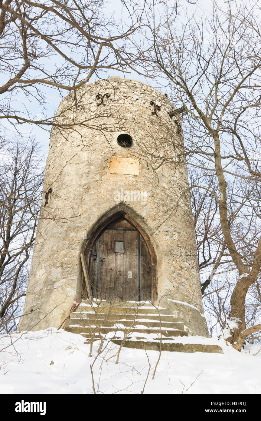 Gumpoldskirchen: Lookout Wilhelmswarte su Anninger, Wienerwald, Vienna Woods, Niederösterreich, Austria Inferiore, Austria Foto Stock