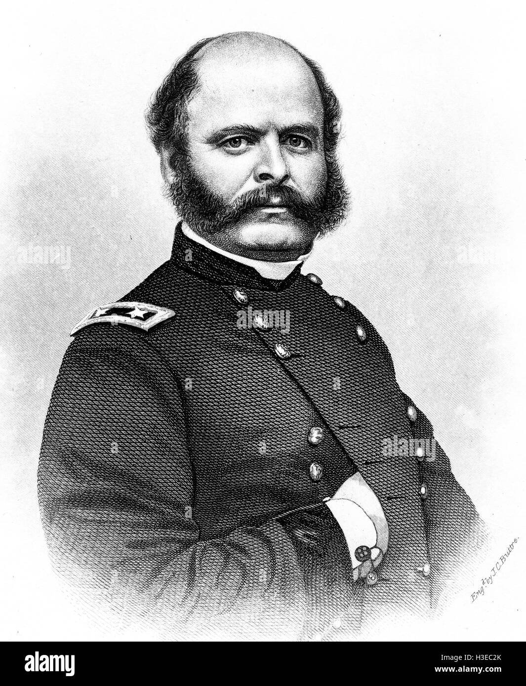 AMBROISE BURNSIDE (1824-1881) soldato americano, inventore e uomo politico circa 1862 Foto Stock