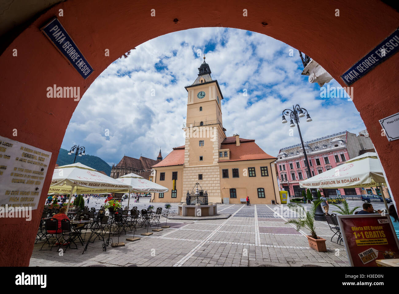 Ex Municipio di Brasov, Romania chiamato Consiglio casa (Casa Sfatului) a Piazza del Consiglio, Museo Storico oggi Foto Stock