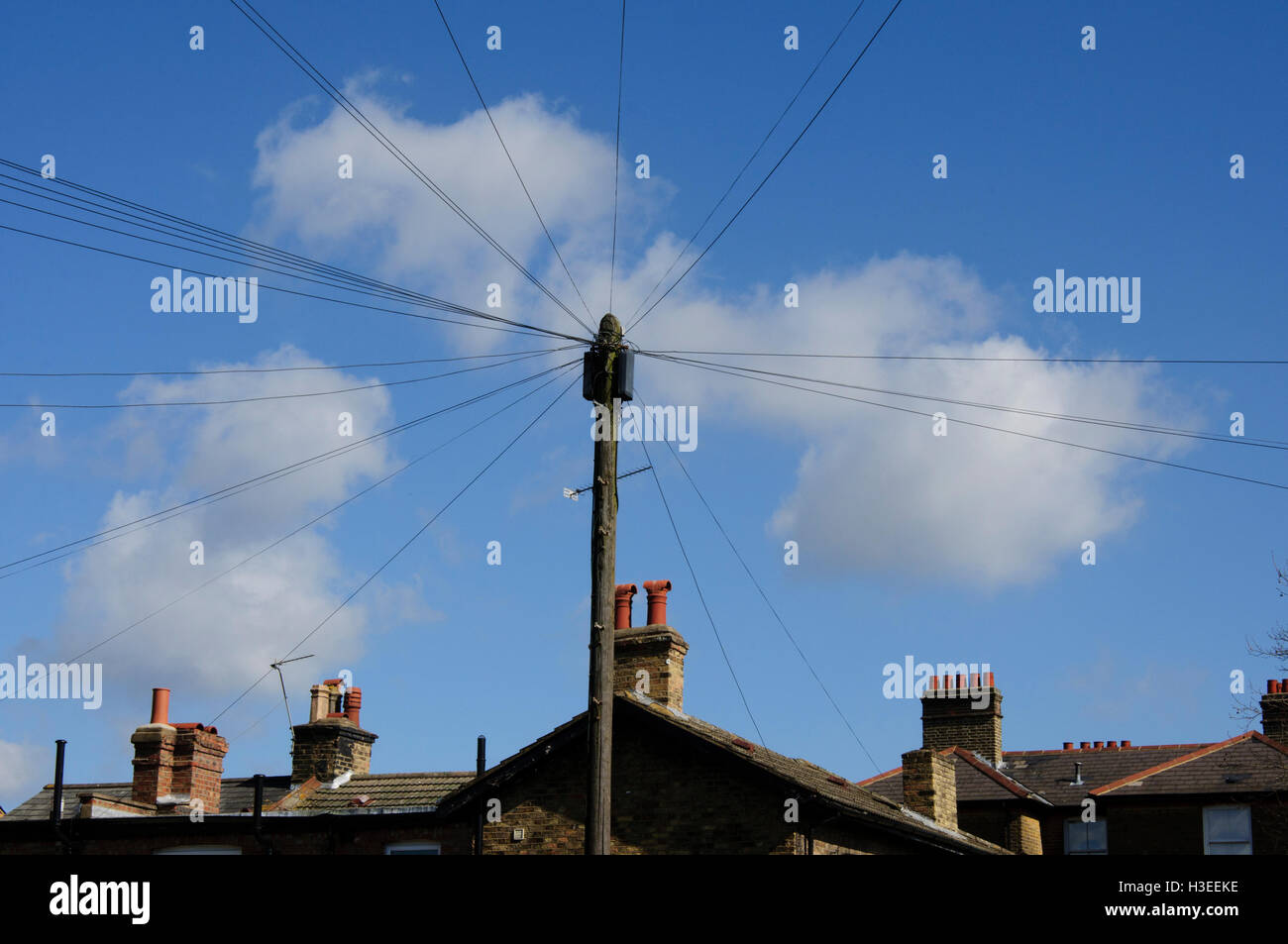 Old fashion cavi elettrici a Londra. Foto Stock