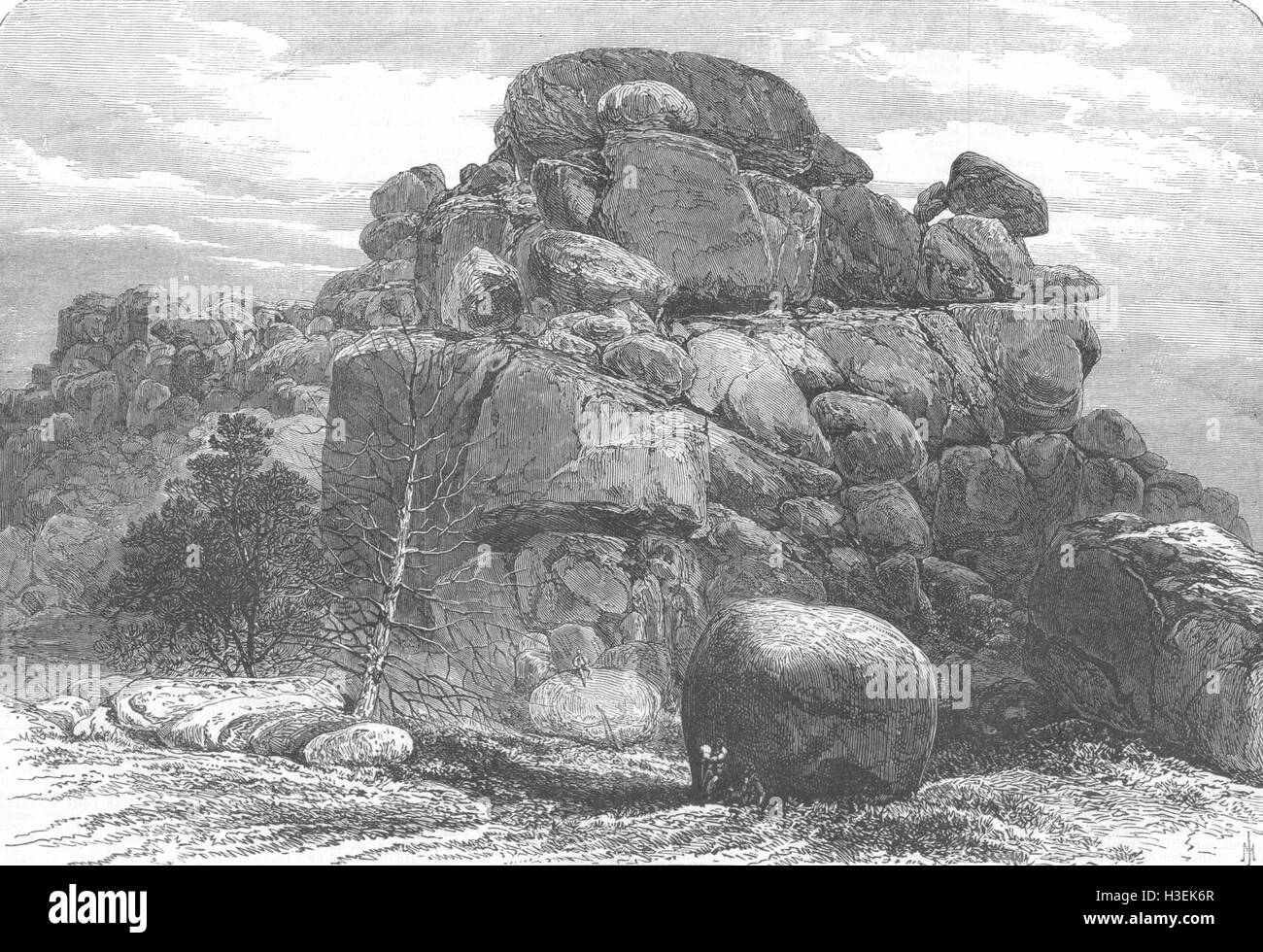 WYOMING Union Pacific railway d'America Skull Rock, Dale Creek 1869. Il Illustrated London News Foto Stock