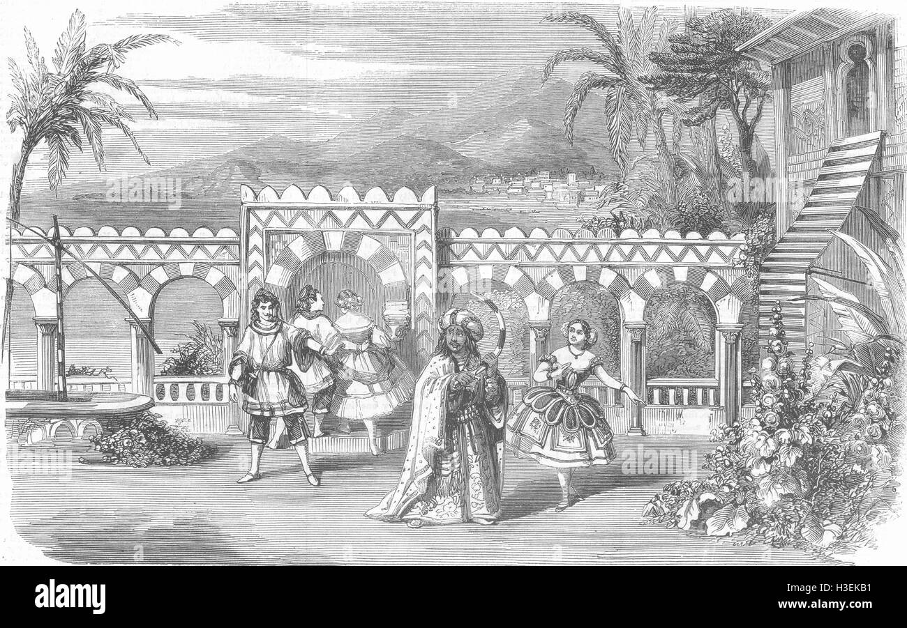 ALGERIA Palazzo del Dey di Algeri; Asmodeus Devil 2 bastoni, Adelphi Theatre 1859. Il Illustrated London News Foto Stock