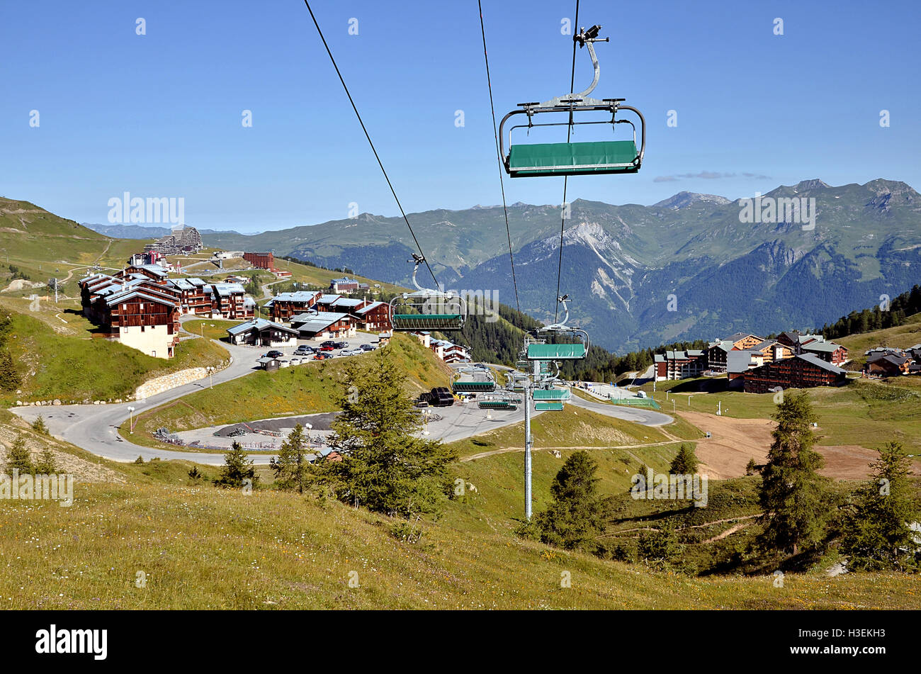 La Plagne nelle Alpi francesi Foto Stock