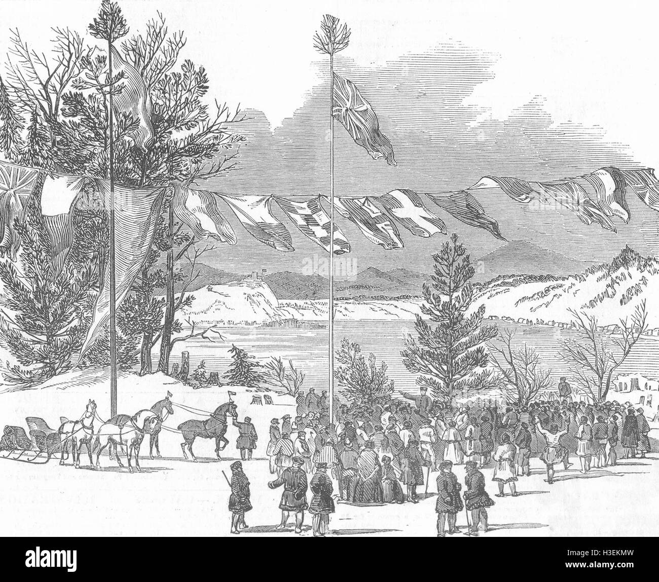 CANADA Inizio del Quebec e Richmond Ferrovia 1852. Il Illustrated London News Foto Stock