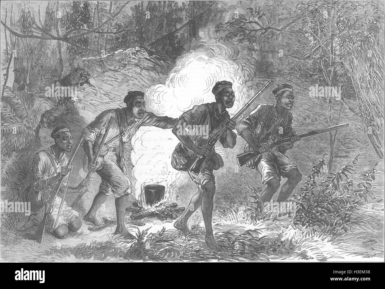 Il ghana allarme notte 1874. Illustrated London News Foto Stock