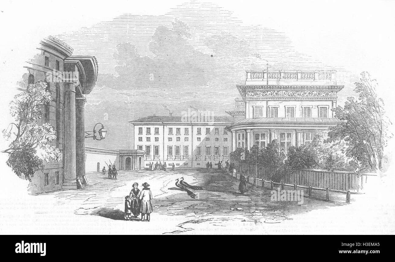 La RUSSIA Odessa Woronzow conteggio's Palace, distrutto 1854. Illustrated London News Foto Stock