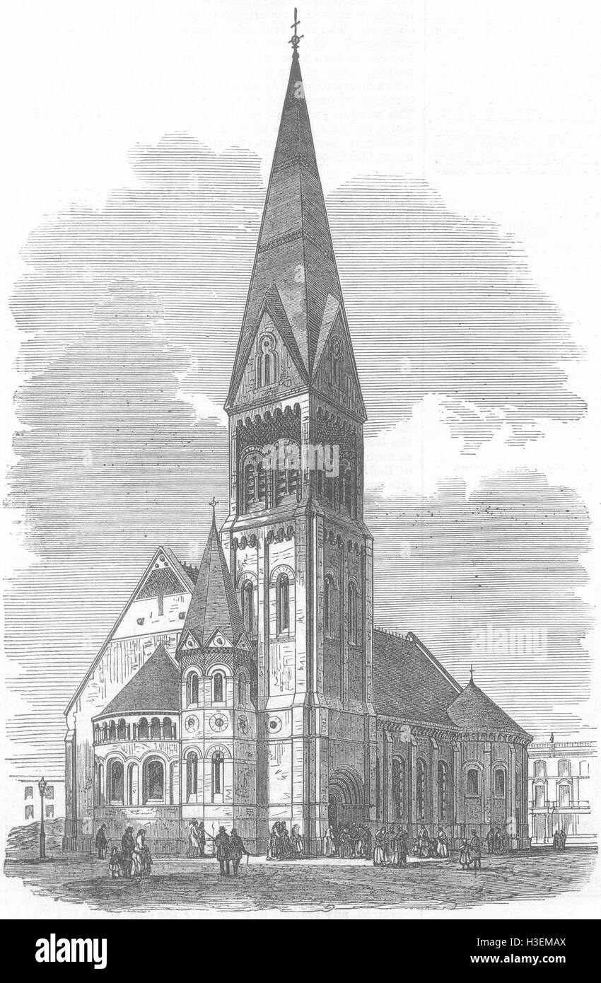 Londra la chiesa di San Michele, Kensington Park 1872. Illustrated London News Foto Stock