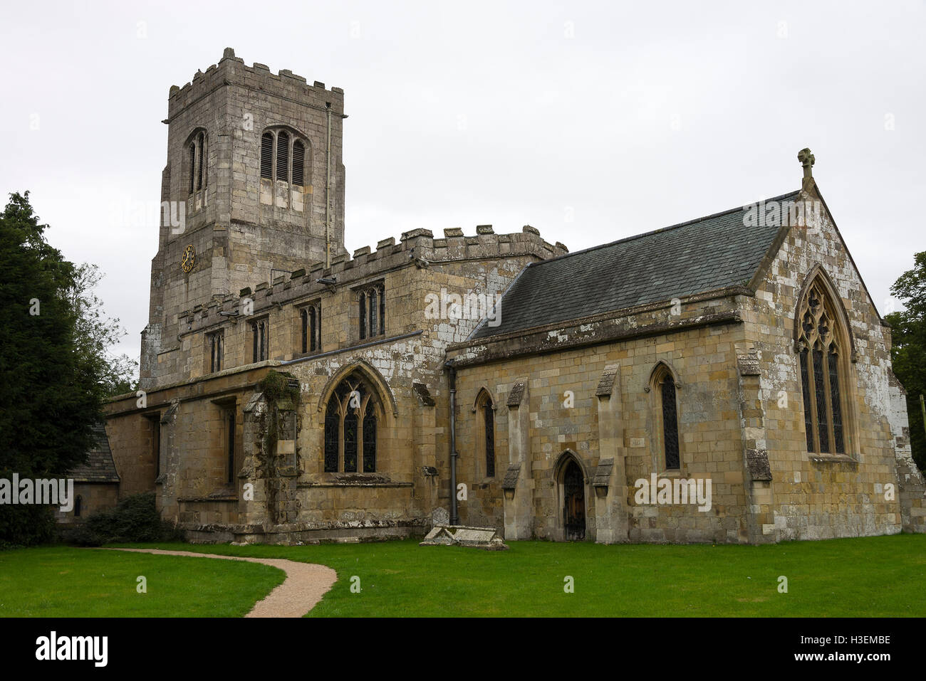 La Chiesa Anglicana del XIII secolo di Saint Martin a Burton Agnes vicino Driffield Yorkshire Inghilterra Regno Unito Foto Stock