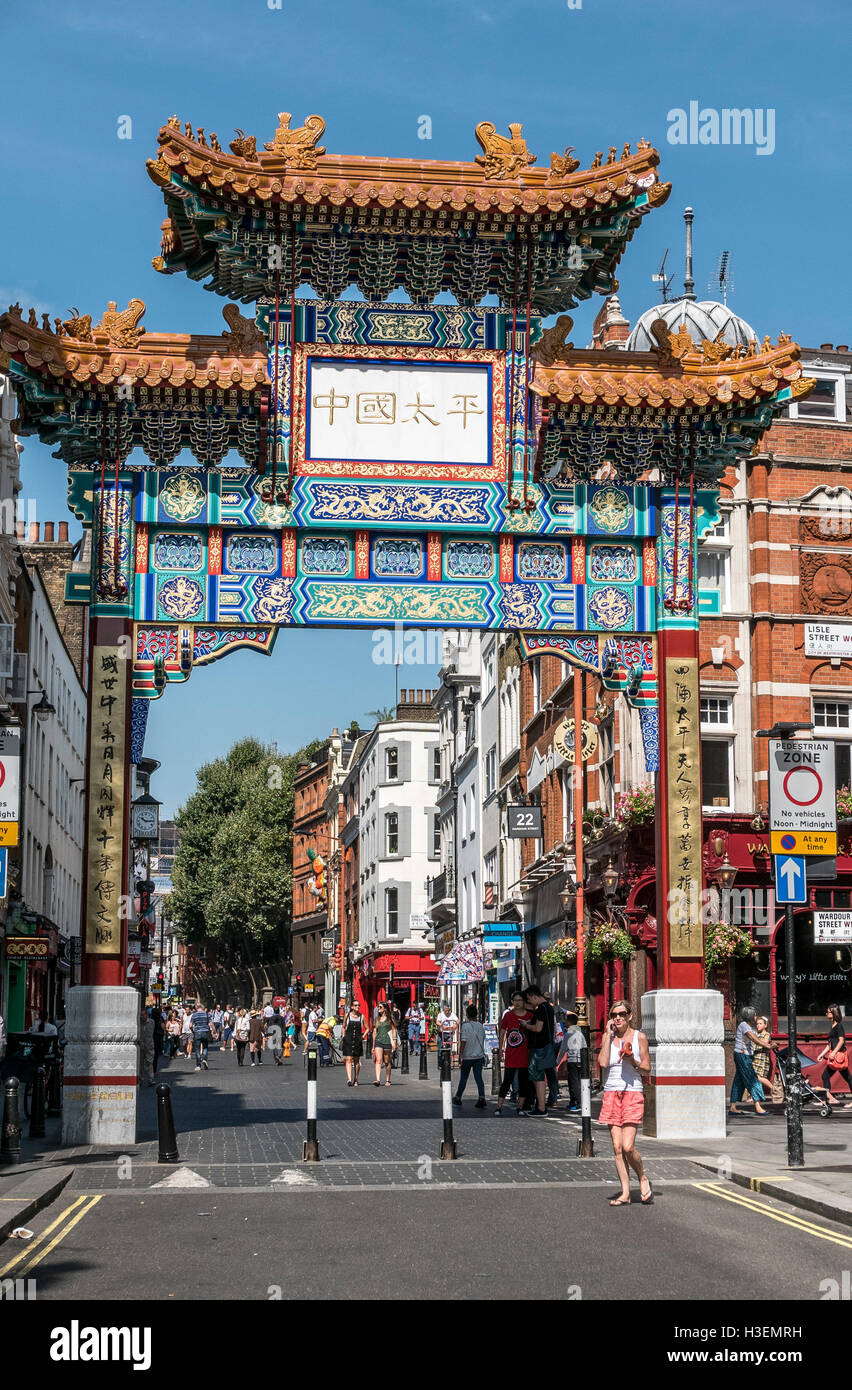 China Town in Soho Londra Foto Stock