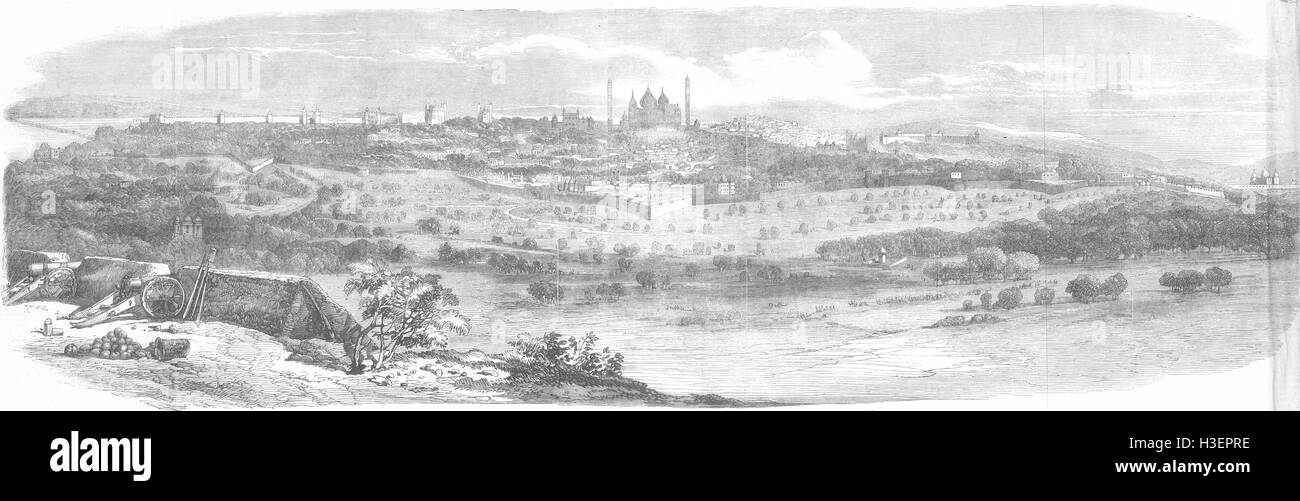 INDIA City & dintorni di Delhi 1857. Illustrated London News Foto Stock