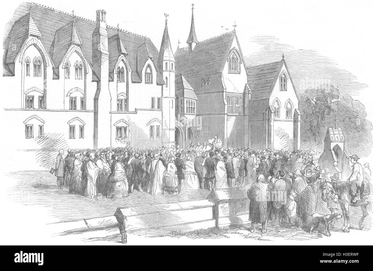 OXON Vescovo di Oxford parlando al Cuddesden 1854. Illustrated London News Foto Stock