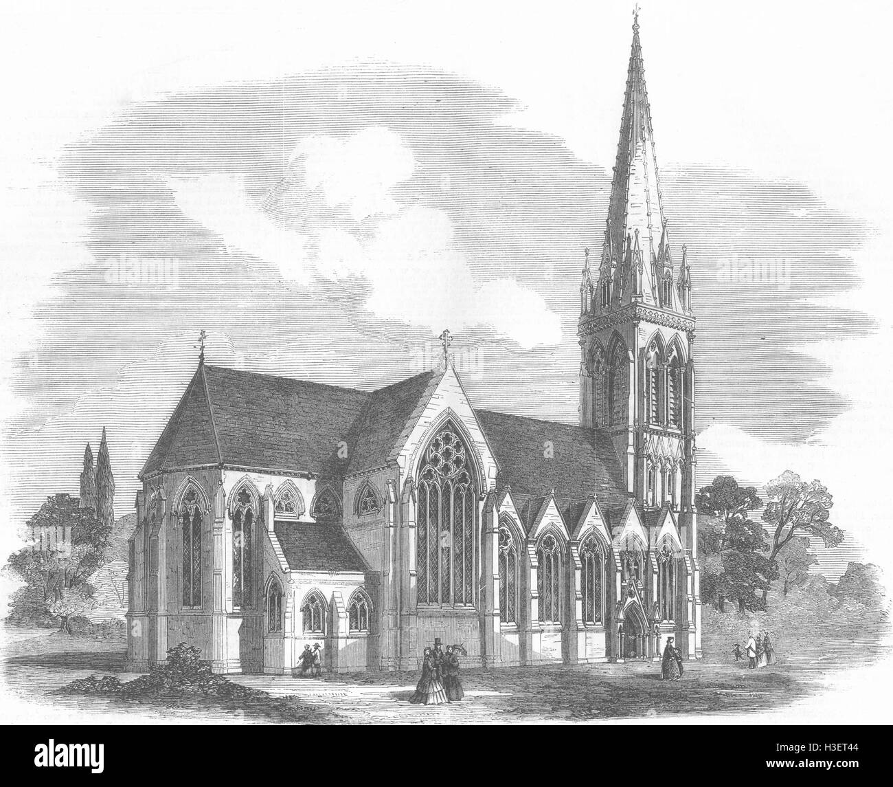 Londra nuova chiesa di St Mary, Stoke Newington 1858. Illustrated London News Foto Stock