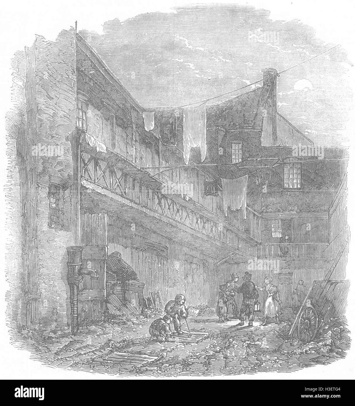 Londra il re di braccia cantiere, Coal-Yard, Drury-Lane 1853. Illustrated London News Foto Stock