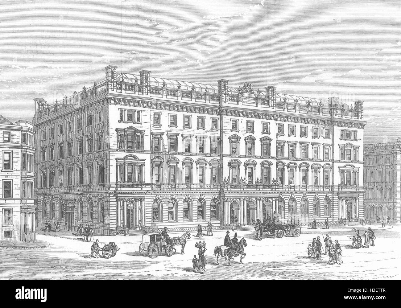 La Scozia ha proposto nuovi post-edificio per uffici, Glasgow 1876. Illustrated London News Foto Stock