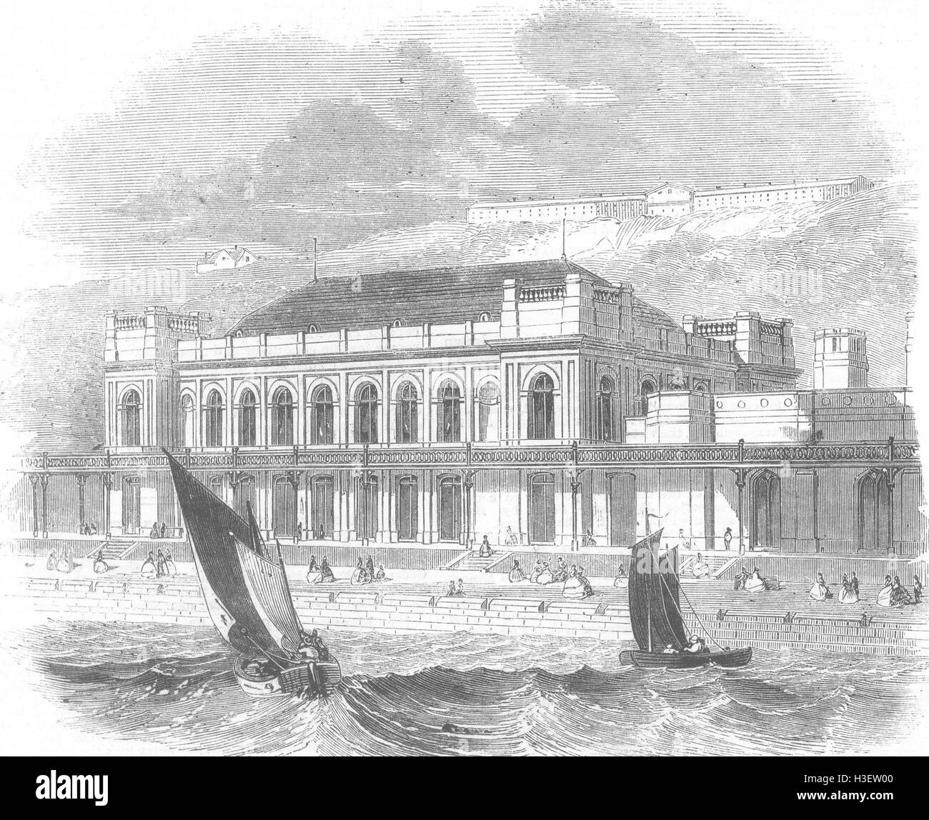 YORKS Musica salone recentemente costruito a Scarborough 1858. Illustrated London News Foto Stock