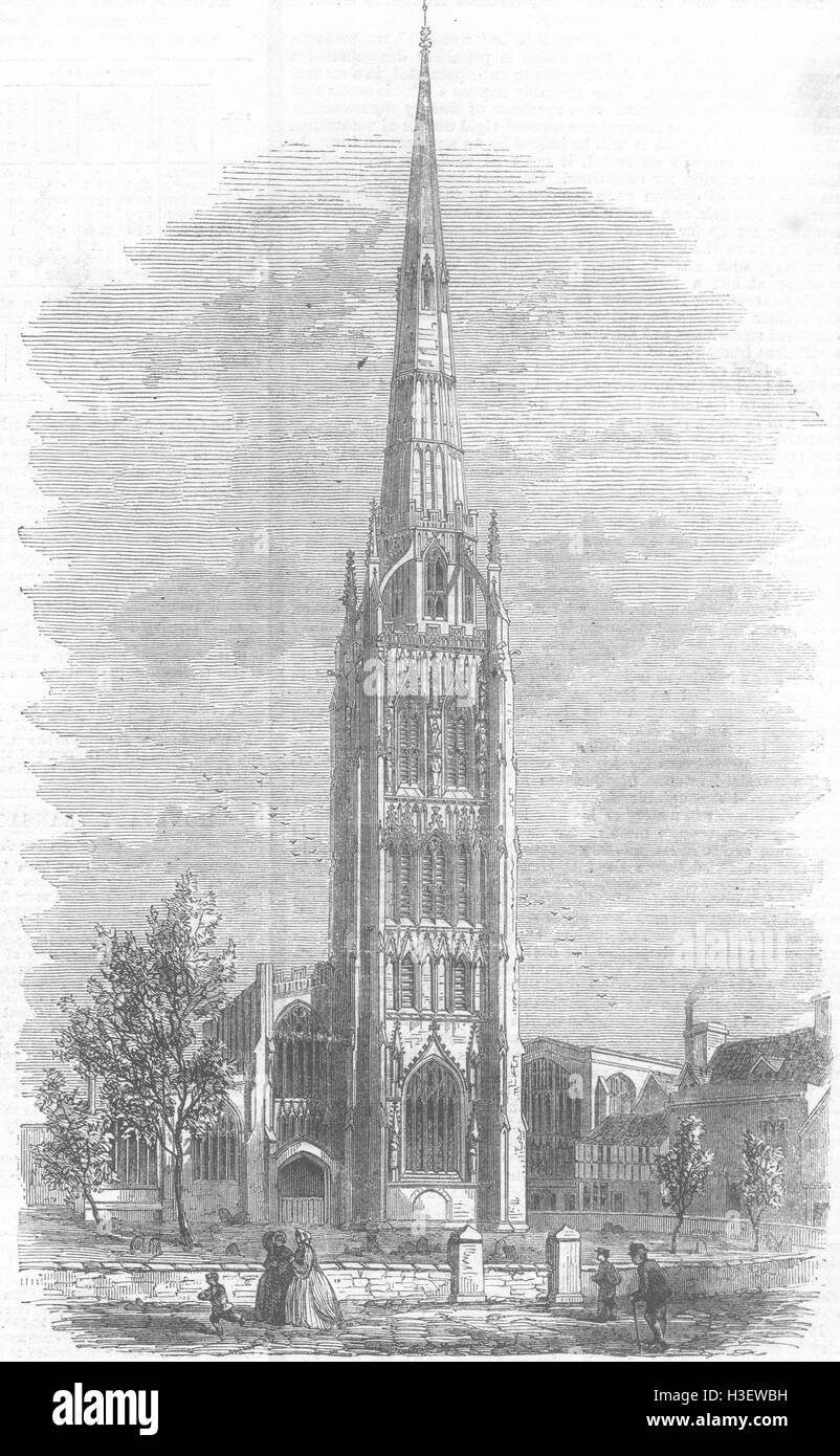 WARCS la chiesa di San Michele, Coventry 1861. Illustrated London News Foto Stock