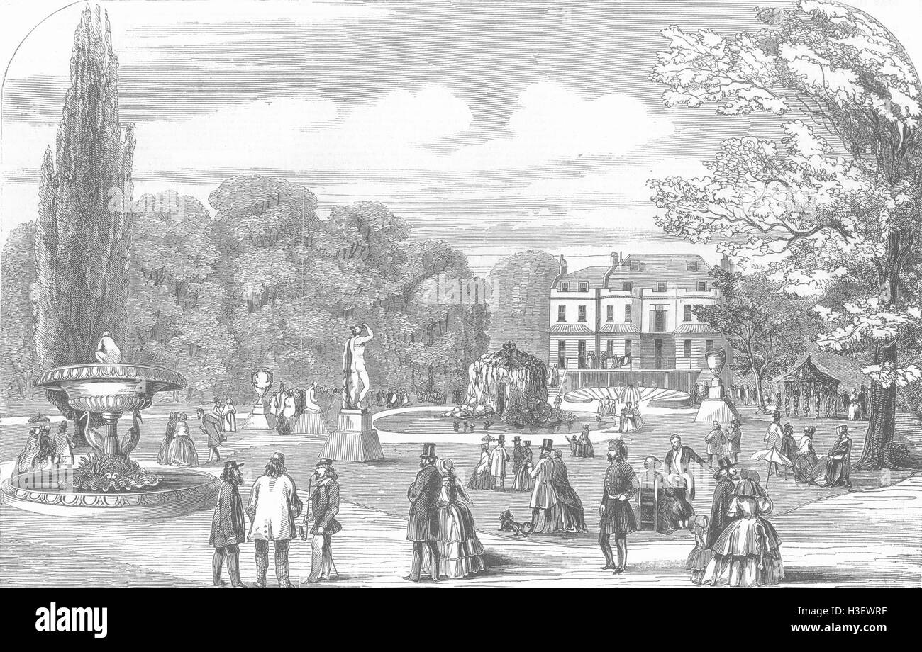 Simposio di Londra, Gore House, Kensington 1851. Illustrated London News Foto Stock