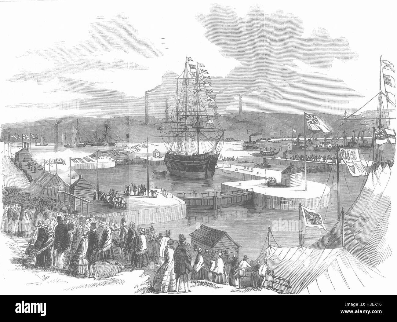 Northumberland NORTHUMBS dock, Newcastle-su-Tyne 1857. Illustrated London News Foto Stock