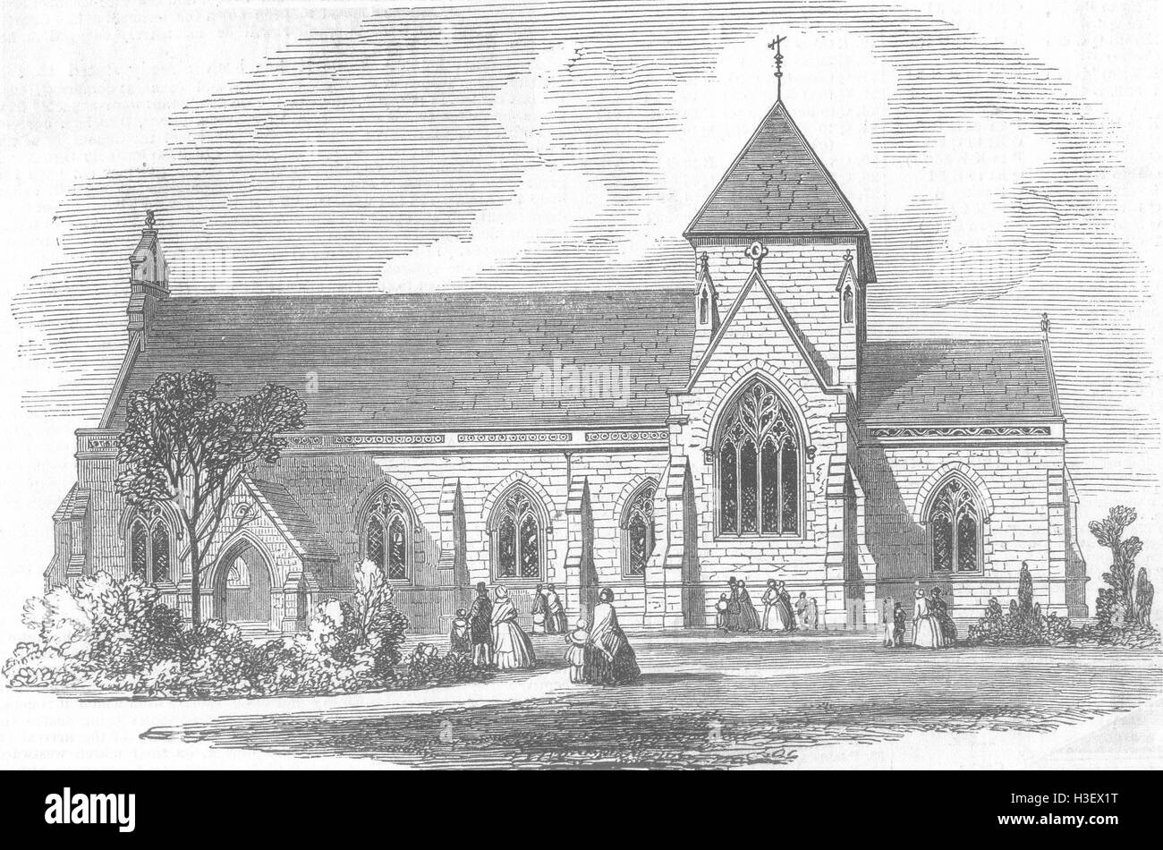 LONDON St Marys Chiesa, West Brompton, 1850. Illustrated London News Foto Stock