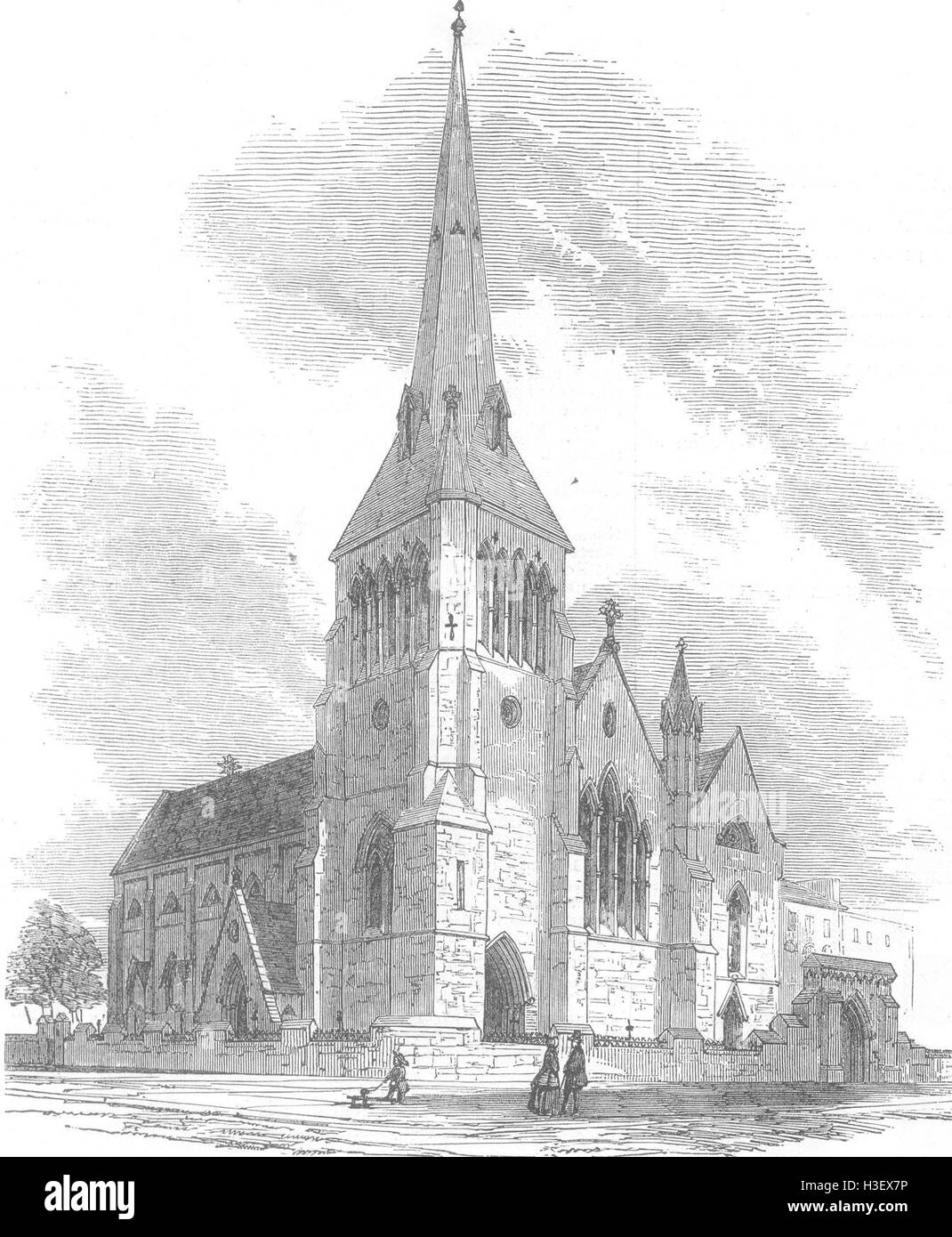 Londra chiesa di San Marco, Albert Rd, Regents Park 1853. Illustrated London News Foto Stock