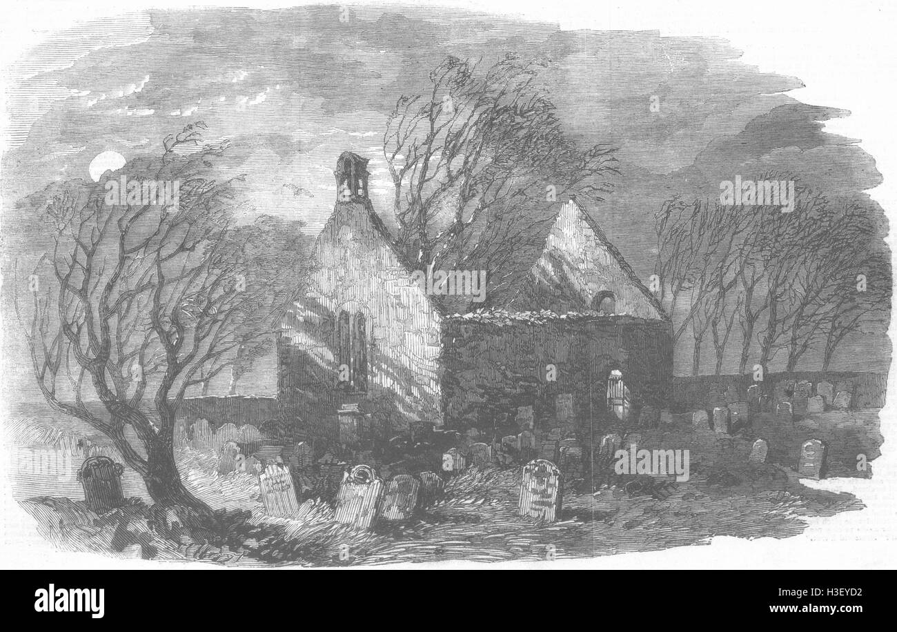 Scozia brucia Centenary-Alloway Haunted Auld Kirk 1859. Illustrated London News Foto Stock