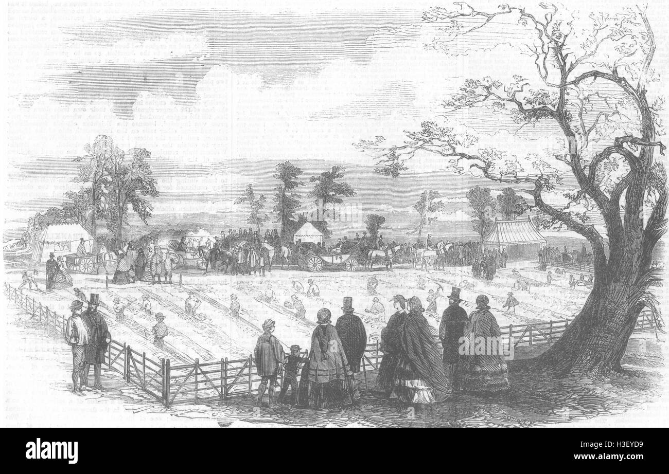 STAFFS Fosso dig, Sutherland station wagon, Trentham 1859. Illustrated London News Foto Stock