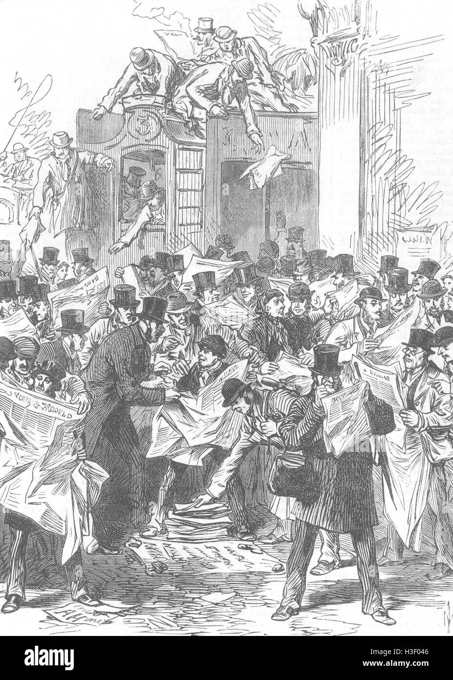 La società scena, elezioni generali di intelligenza più recenti 1868. Illustrated London News Foto Stock