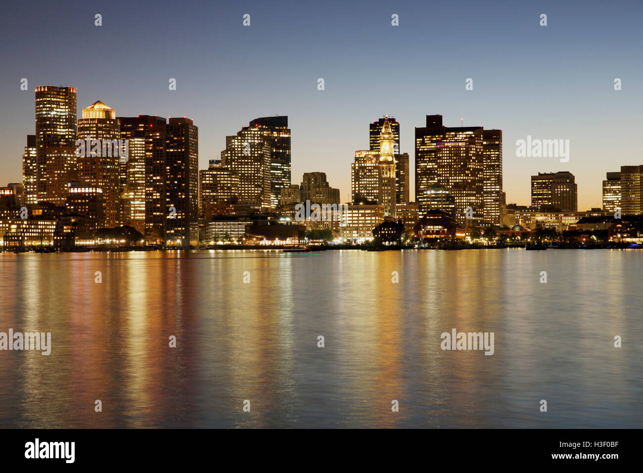 Il Boston Harbor skyline Foto Stock