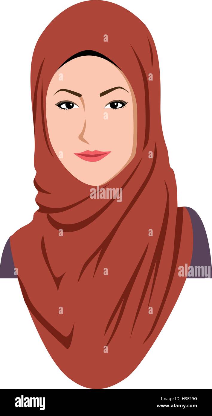 Giovane ragazza islamica indossa Hijab Sharia illustrazione vettoriale Illustrazione Vettoriale