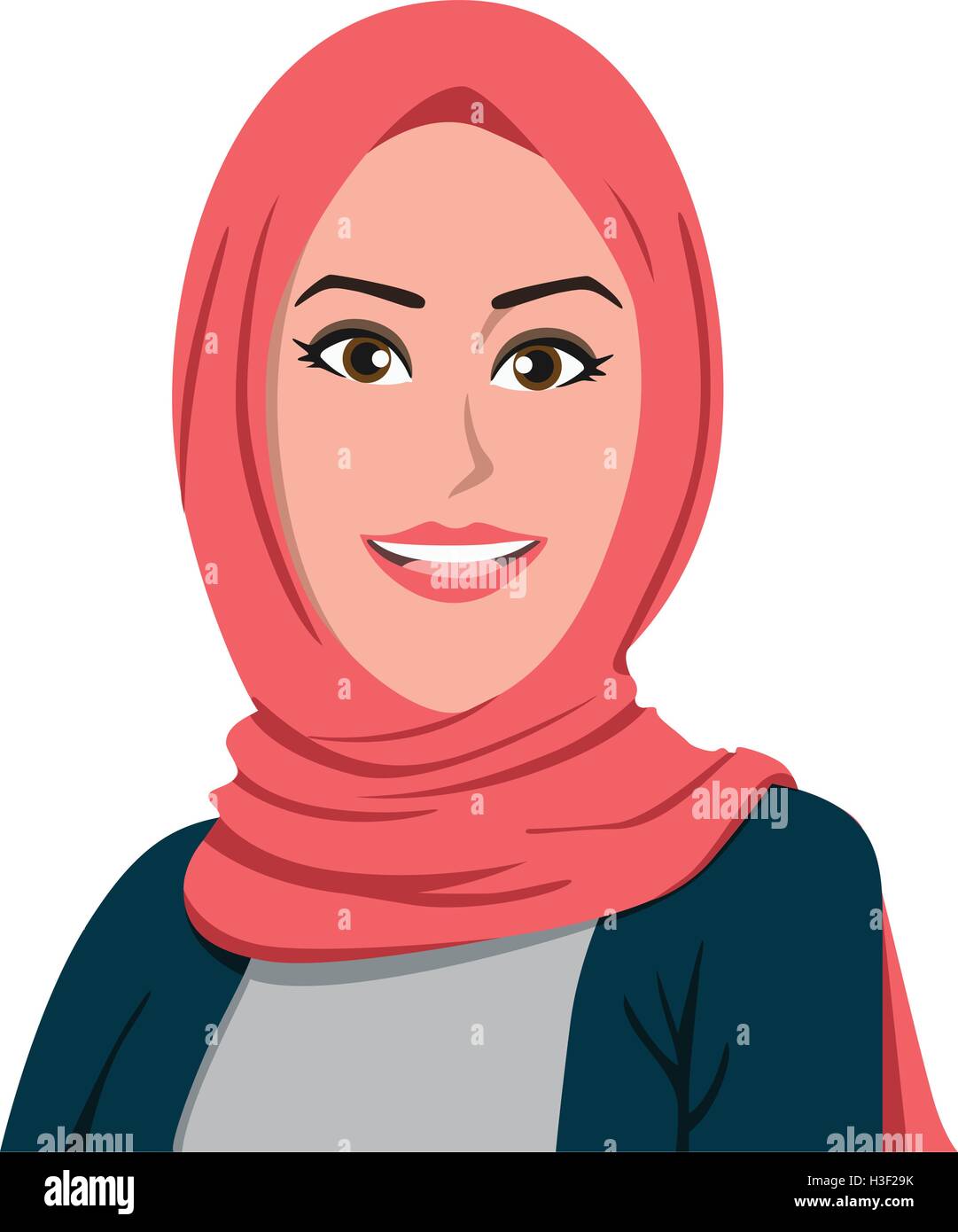 Bella ragazza Hijab illustrazione vettoriale Illustrazione Vettoriale