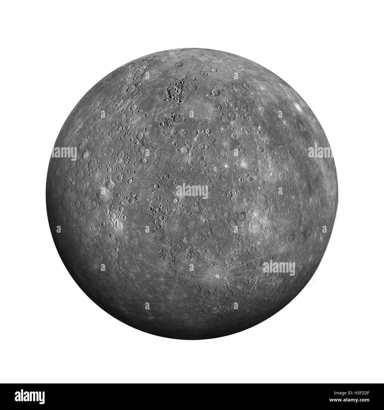 Il sistema solare - Mercurio. Pianeta isolato su sfondo bianco. Gli elementi di questa immagine fornita dalla NASA Foto Stock