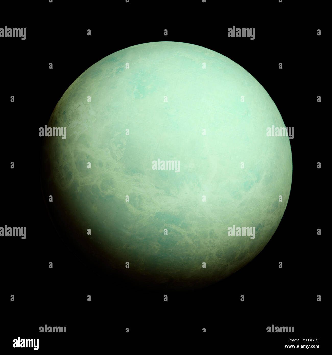 Il sistema solare - Urano. Pianeta isolato su sfondo nero. Gli elementi di questa immagine fornita dalla NASA Foto Stock