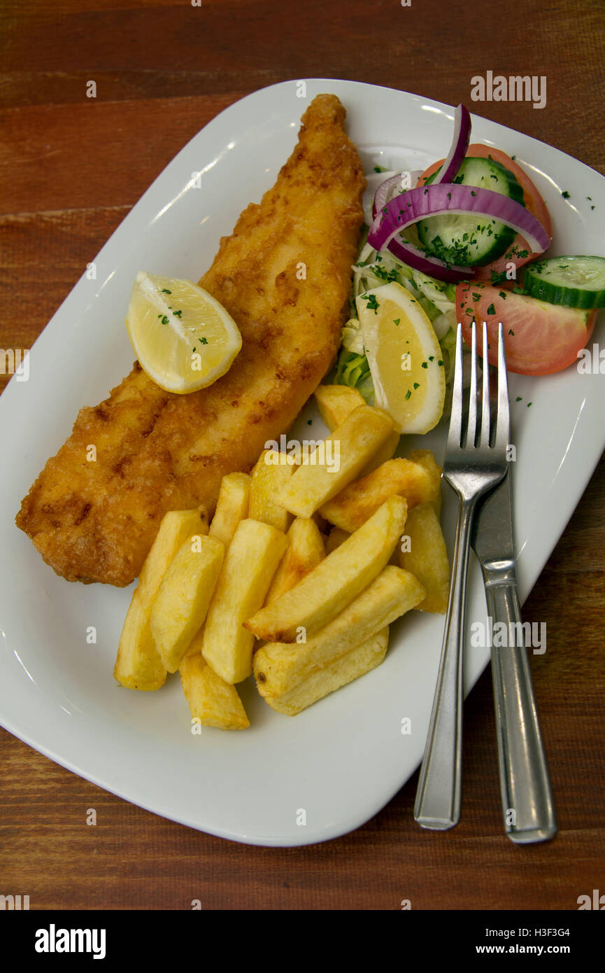 Papa's il tradizionale pesce e patatine ristorante, Weston-Super-Mare, Somerset. Foto Stock