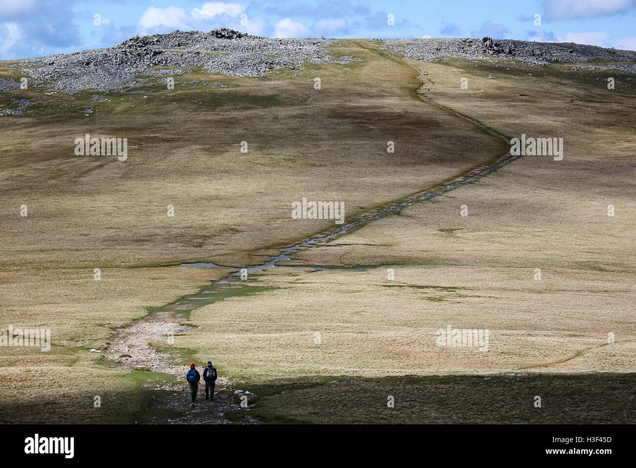 Il trekking in Snowdonia, Wales, Regno Unito. Foto Stock