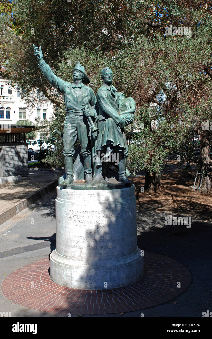 Memoriale di San Francisco Fire Fighters Washington Square San Francisco Foto Stock