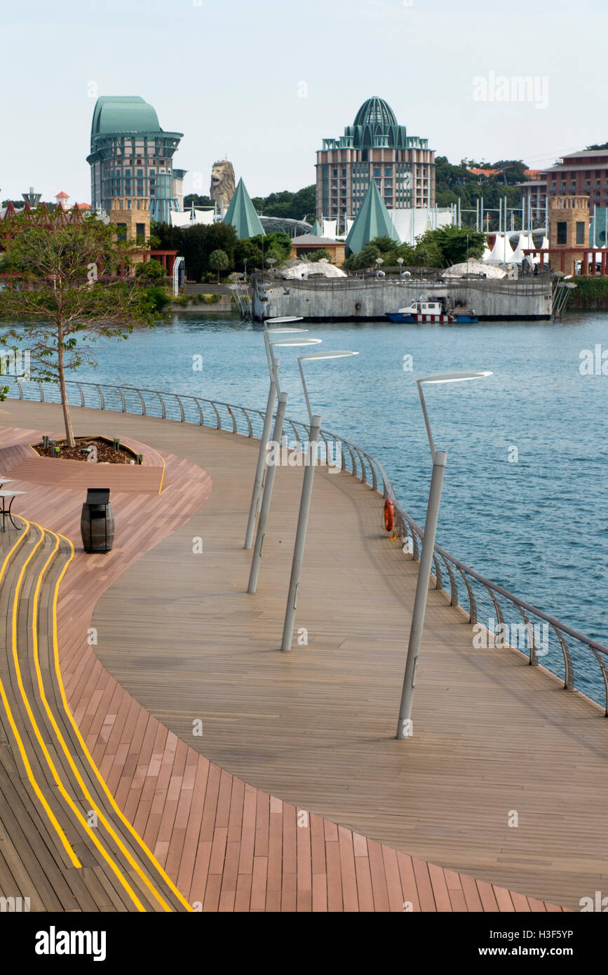 Singapore, Sentosa Island dal Boardwalk Foto Stock