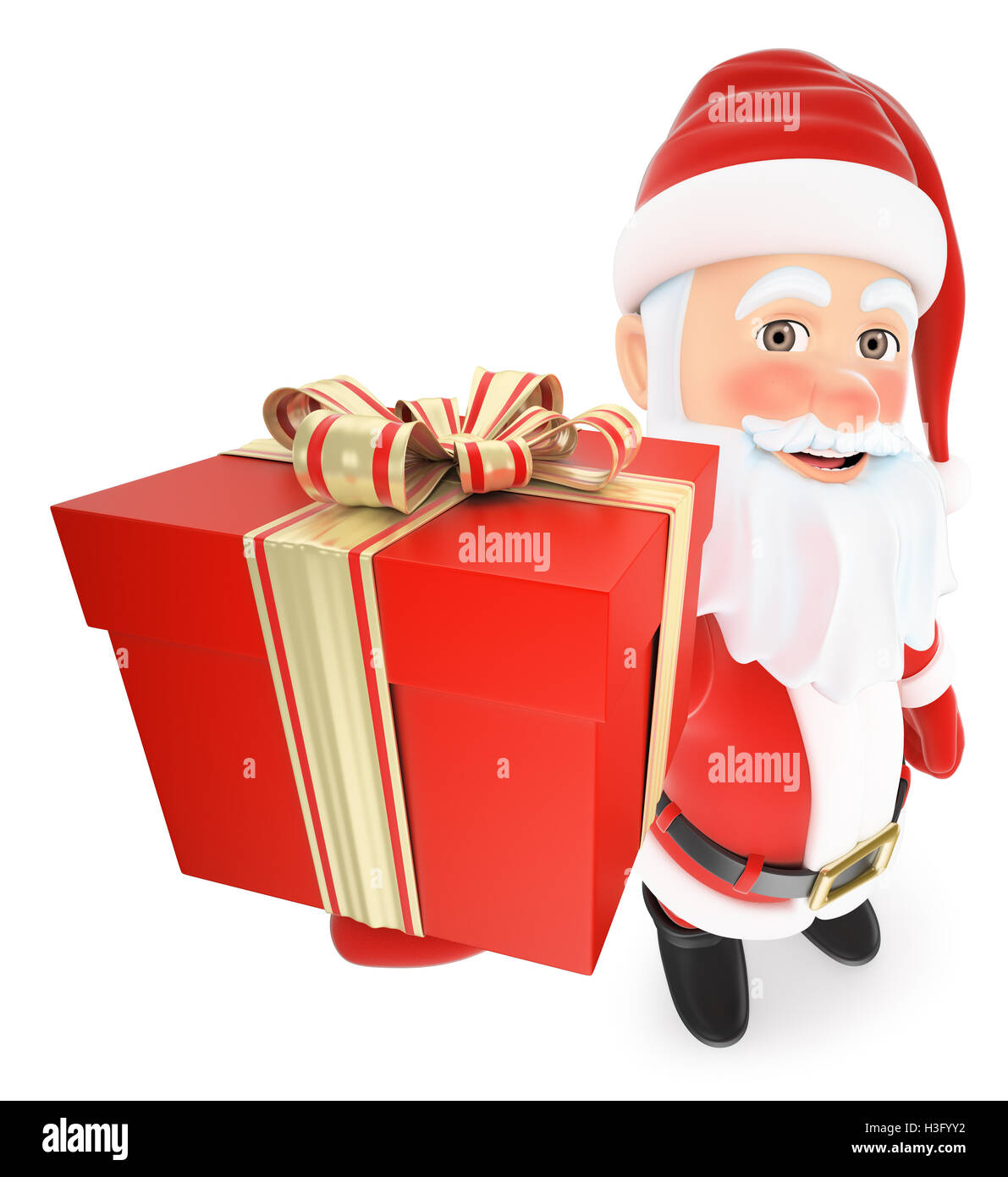 Babbo Natale 3d.3d Natale Persone Illustrazione Babbo Natale Con I Doni Con Un Nastro Isolati A Sfondo Bianco Foto Stock Alamy