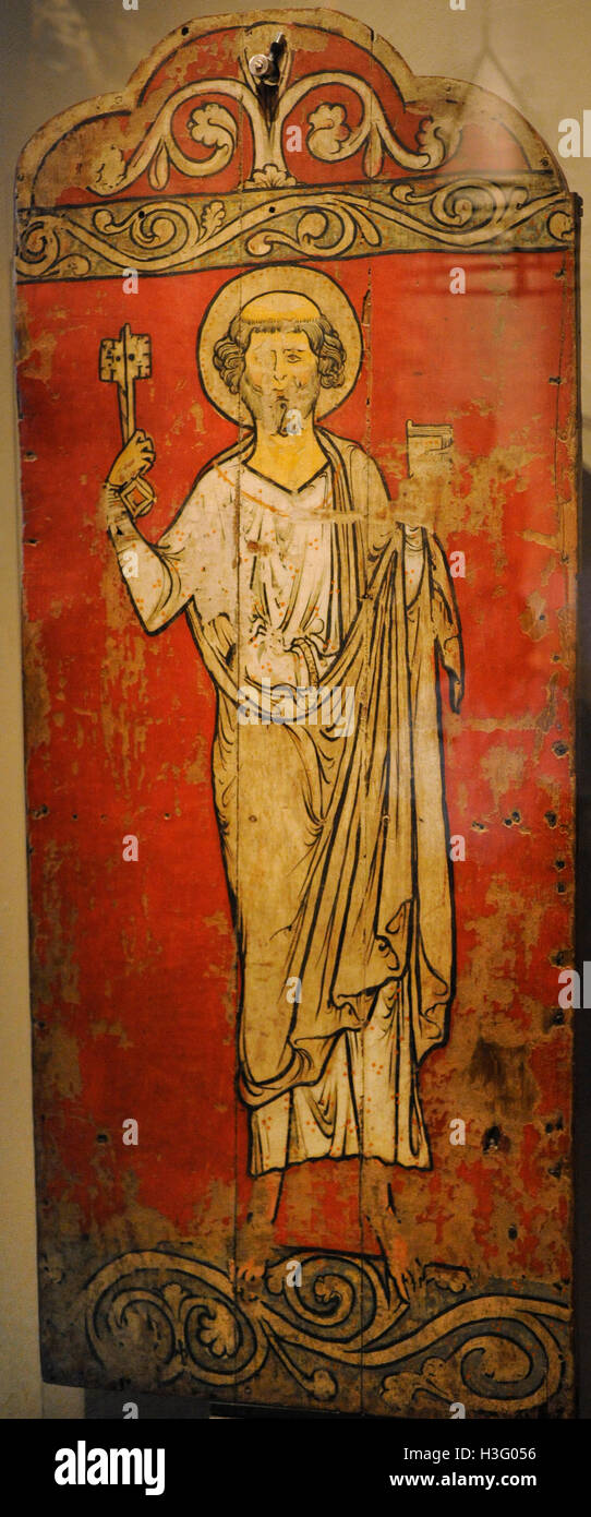 San Pietro. La pittura. Tabernacolo porta. Chiesa Faberg, Oppland. c. 1250. Museo storico. Oslo. La Norvegia. Foto Stock