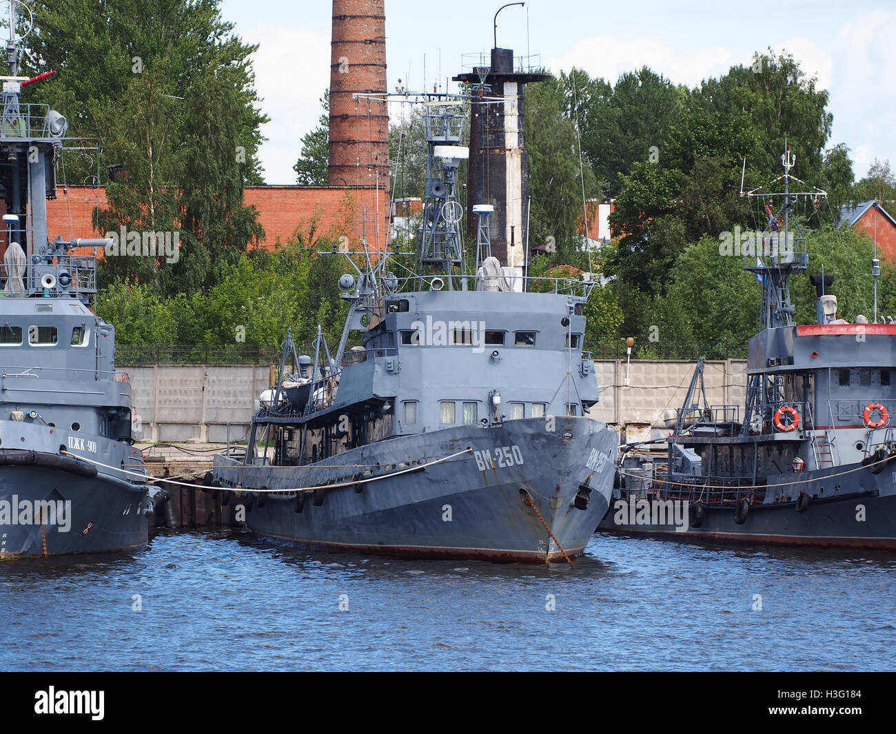 Questa immagine mostra la *nave della Marina russa BM-250*, una nave significativa della flotta russa. La nave è nota per il suo ruolo nelle operazioni militari e nelle capacità navali. Foto Stock
