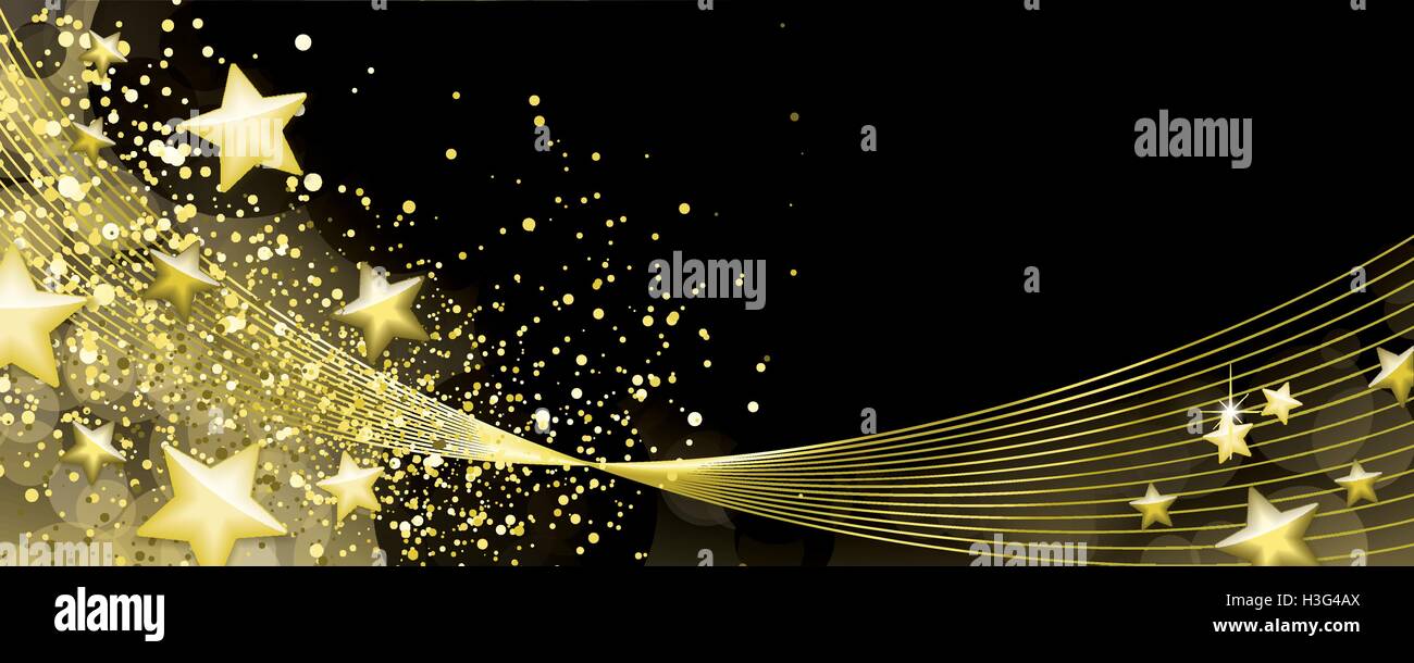 Nero e oro banner completa degli elementi del vettore Illustrazione Vettoriale