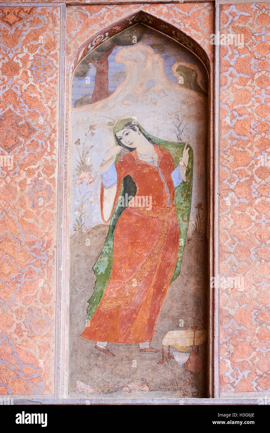 Iran, Isfahan, Imam Square, Ali Qapu Palace, patrimonio mondiale UNESCO Foto Stock