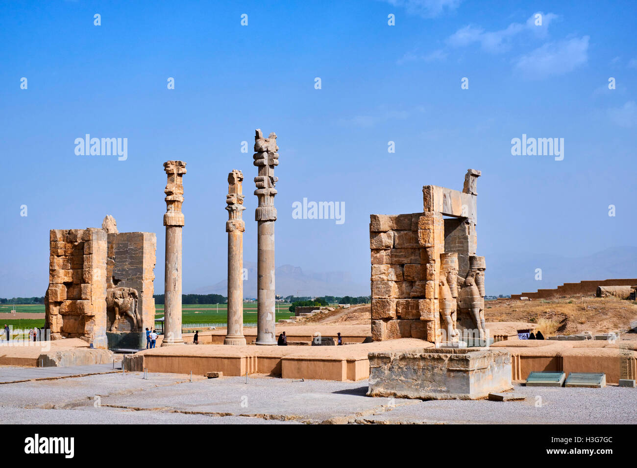 Iran, far Provincia, Persepolis, Achemenide sito archeologico, Propylon, Gate di tutte le nazioni e di Patrimonio Mondiale UNESCO Foto Stock