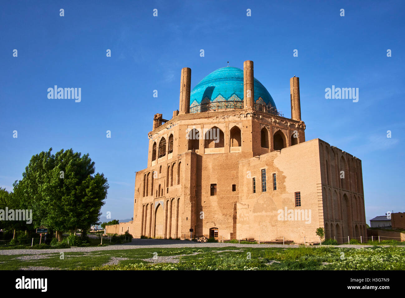 Iran, provincia di Zanjan, Soltaniyeh, Oljeitu Mausoleo, il sultano mongolo di ilkhanide era mongolo Foto Stock