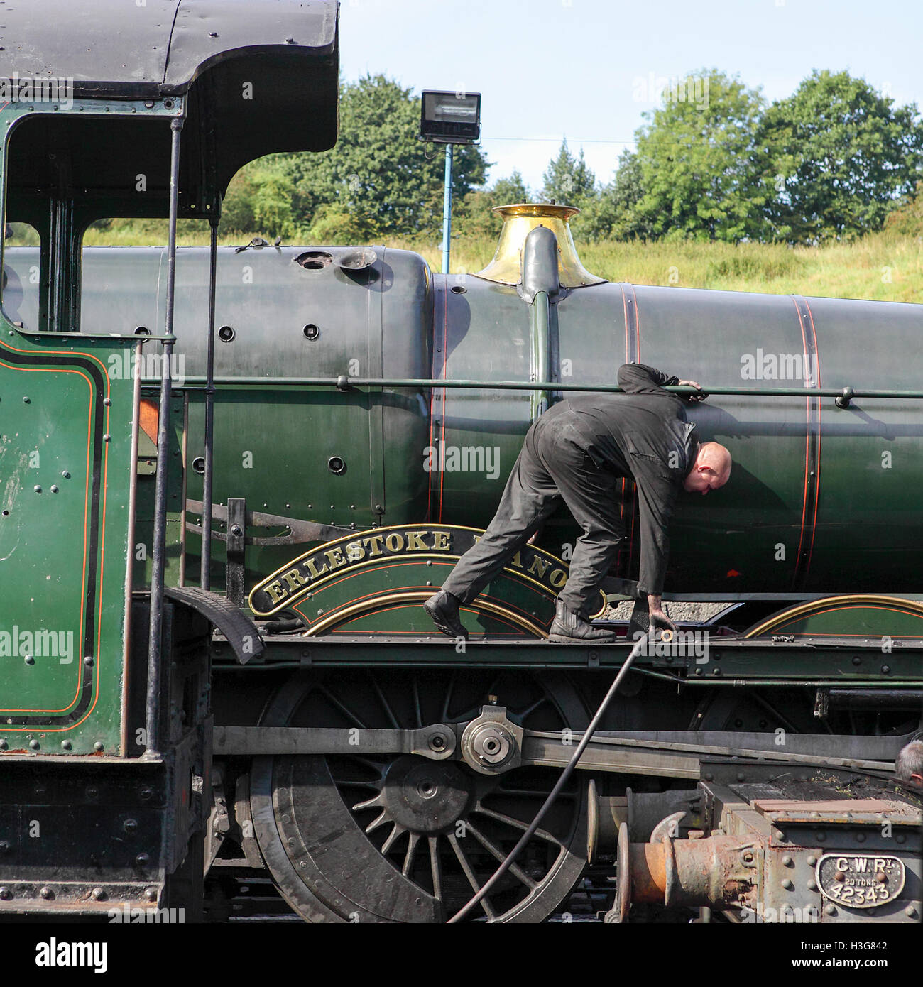 Escursione di un giorno sul Severn Valley Railway, che racchiude le reliquie di età del vapore su questo lavoro storica linea ferroviaria. Foto Stock