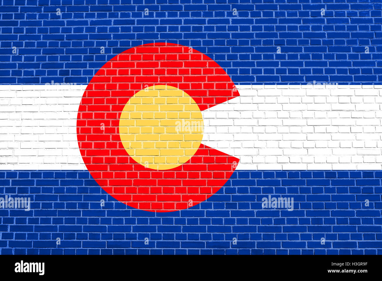 Colorado bandiera ufficiale, il simbolo. American elemento patriottico. Stati Uniti d'America banner. Stati Uniti d'America lo sfondo. Bandiera di stato USA Foto Stock